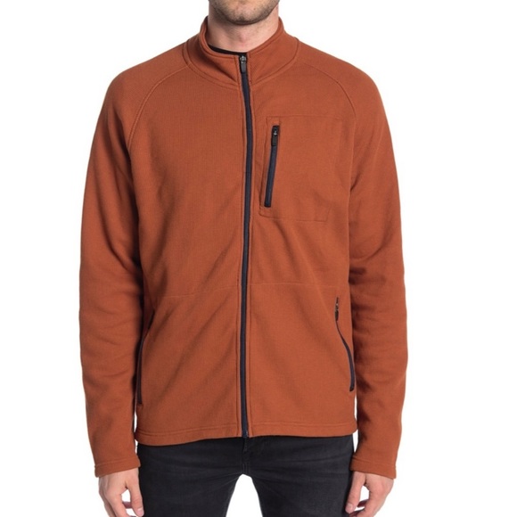 TAILOR VINTAGE Gingerbread Waffle Knit Full Zip Fleece Jacket Sz XL - Picture 2 of 10